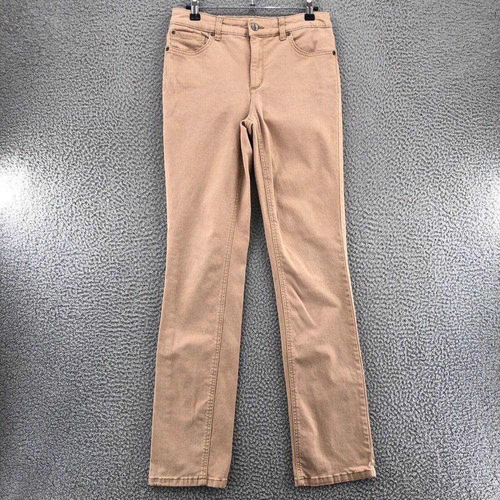 Jones New York Jeans Womens 4 Khaki Denim Lexington Straight Leg Classic Stretch